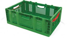 Collapsible crate cuts transportation costs and noise pollution