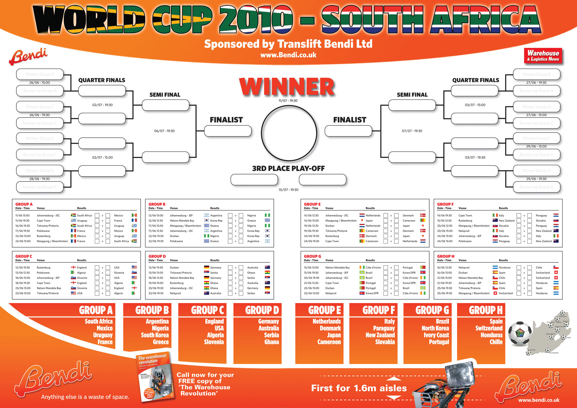 Warehouse & Logistics News FIFA World Cup 2010 wall chart – download it today ...